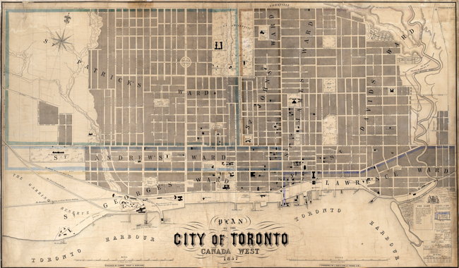 Plan of the City of Toronto, Canada West, Fleming Ridout & Schreiber, 1857, Series 88, Item 13